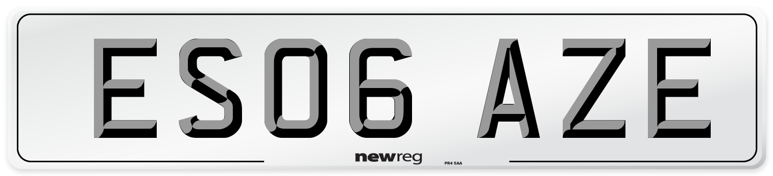 ES06 AZE Number Plate from New Reg